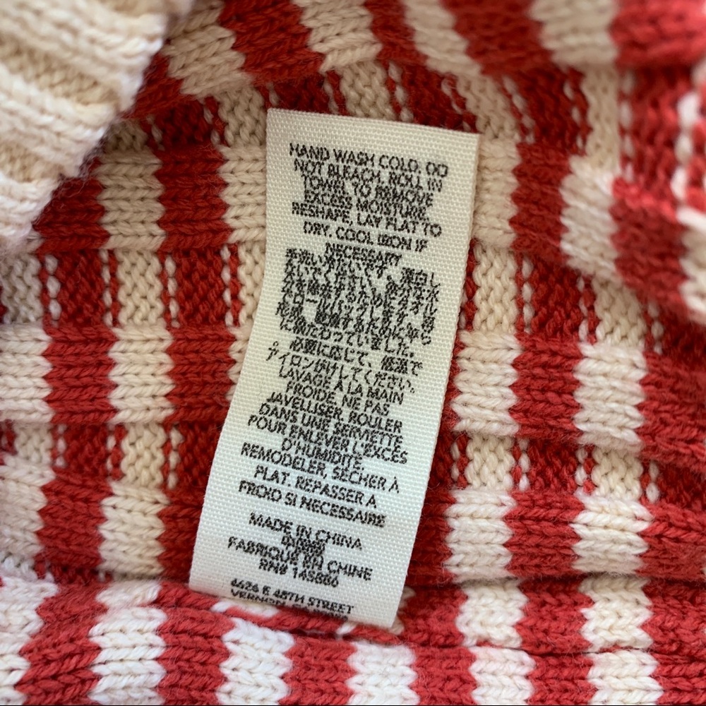 The GREAT. Mini Striped Shrunken Pullover *Scarlet Stripe* - Picture 12 of 12